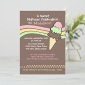 Invitation Crème de glace Anniversaire et sommeil (Debout devant)