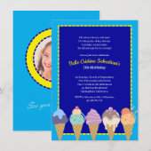 Invitation Crème de glace Anniversaire été (Devant / Derrière)