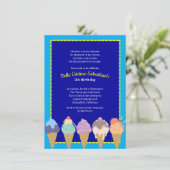 Invitation Crème de glace Anniversaire été (Debout devant)