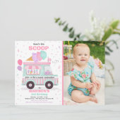 Invitation Crème de glace Anniversaire Fête Glace Truck Anniv (Debout devant)