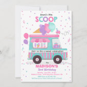 Invitation Crème de glace Anniversaire Fête Glace Truck Anniv (Devant)