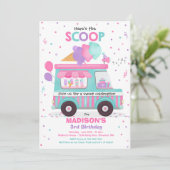 Invitation Crème de glace Anniversaire Fête Glace Truck Anniv (Debout devant)