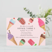 Invitation Crème de glace Anniversaire Pink Summer Party (Debout devant)