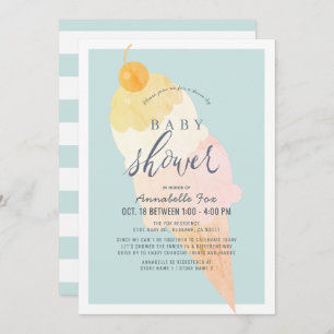 Invitation Crème de glace Bleu clair garçon Baby shower Drive