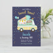Invitation Crème de glace Camion Sweet Time Boy Mint Blue Ann (Debout devant)