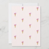 Invitation Crème de glace cool Flamant rose rose Bow rayé Ann (Dos)