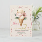 Invitation Crème De Glace De Bow Rose Regroupée Fête des mari (Debout devant)