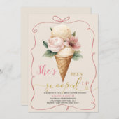 Invitation Crème De Glace De Bow Rose Regroupée Fête des mari (Devant / Derrière)