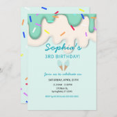 Invitation Crème de glace douce Anniversaire (Devant / Derrière)