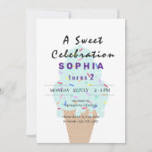 Invitation Crème de glace douce Anniversaire (Devant)