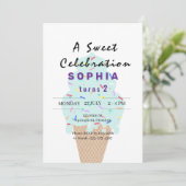 Invitation Crème de glace douce Anniversaire (Debout devant)