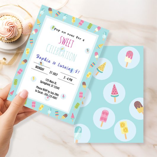Invitation Crème de glace douce Anniversaire