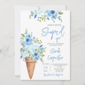 Invitation Crème de glace Fête des mariées florale bleu (Devant)