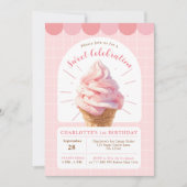 Invitation Crème de glace fraise Boutique Anniversaire Invita (Devant)