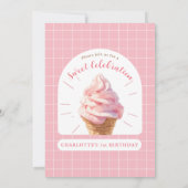 Invitation Crème de glace fraise Boutique Anniversaire Invita (Dos)