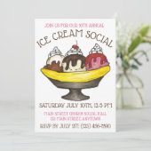 Invitation Crème de glace Parti social Dessert Banana Split S (Debout devant)