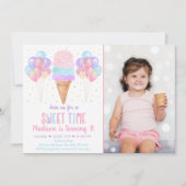 Invitation Crème de glace Pastel Arc-en-ciel Anniversaire (Devant)