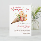 Invitation Crème De Glace Rachetée Fête des mariées Florale (Debout devant)