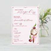Invitation Crème de glace rose Cerisier Rouge Fête des mariée (Debout devant)