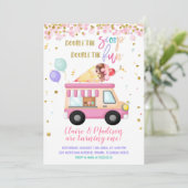Invitation Crème de glace rose Double The Scoop Twins Anniver (Debout devant)