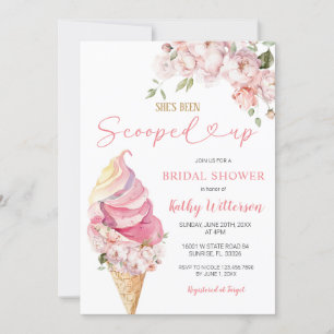 Invitation Crème de glace rose Été Fête des mariées Scoopée