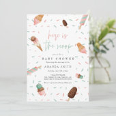 Invitation Crème de glace saupoudrer rose Baby shower d'été f (Debout devant)