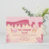 Invitation Crème de glace Social Anniversaire (Debout devant)