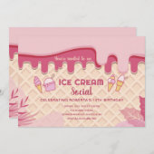 Invitation Crème de glace Social Anniversaire (Devant / Derrière)