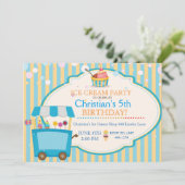 Invitation Crème de glace Social Anniversaire Fête Boy Invita (Debout devant)