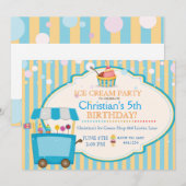 Invitation Crème de glace Social Anniversaire Fête Boy Invita (Devant / Derrière)