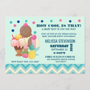 Invitation Crème de glace Social Comment Cool - Baby shower