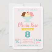 Invitation Crème de glace Social Rose et Turquoise Anniversai (Devant)