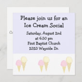 Invitation Crème de glace sociale (Devant / Derrière)
