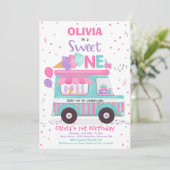 Invitation Crème de glace sucrée un camion de glace d'anniver (Debout devant)