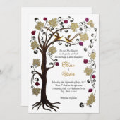 Invitation Crème de l'arbre de vie (v)/blanc (Devant / Derrière)