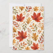 Invitation Crème de mariage aux feuilles d'automne (Dos)