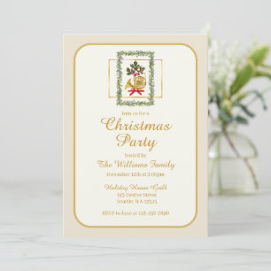 Invitation Crème de Noël Irlandaise Élégant Cor d'Harmonie Fr