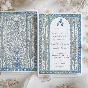 Invitation Crème de Saphir Traditionnelle Tuile Iznik Musulma