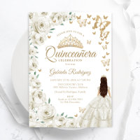 Crème d'ivoire Aquarelle blanche Quinceanera flora