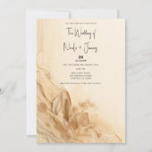Invitation Crème d'ivoire botanique mariage bohème texturé (Devant)