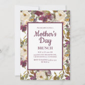 Invitation Crème d'ivoire de Bourgogne rustique Fête des mère (Devant)
