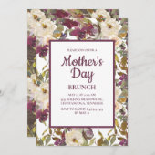 Invitation Crème d'ivoire de Bourgogne rustique Fête des mère (Devant / Derrière)