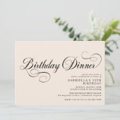 Invitation Crème d'ivoire Élégant style Vintage Dîner d'anniv (Debout devant)