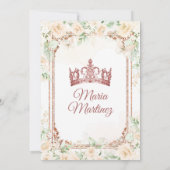 Invitation Crème d'ivoire et or de cuivre Princesse Quiñceane (Dos)