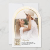 Invitation Crème d'ivoire Fête des mariées papillon à arc flo (Dos)
