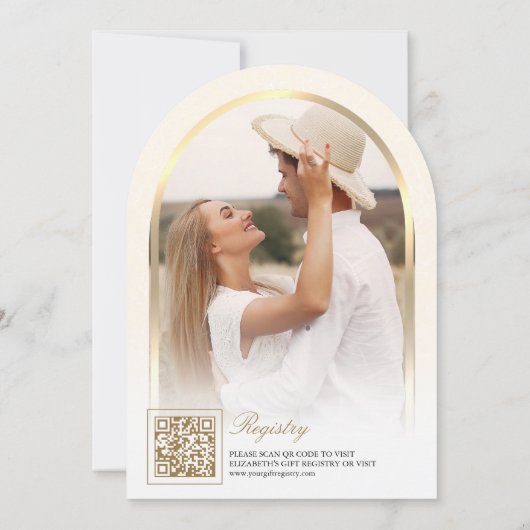 Invitation Crème d'ivoire Fête des mariées papillon à arc flo (Dos)