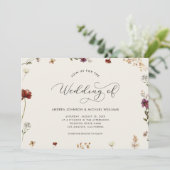 Invitation Crème d'ivoire Fleurs sauvages le Mariage de l'inv (Debout devant)