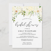 Invitation Crème d'ivoire romantique Fête des mariées florale (Devant)