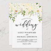 Invitation Crème d'ivoire romantique Mariage d'aquarelle (Devant / Derrière)