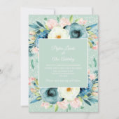 Invitation Crème d'ivoire rose Mariage de la menthe de fécule (Devant)